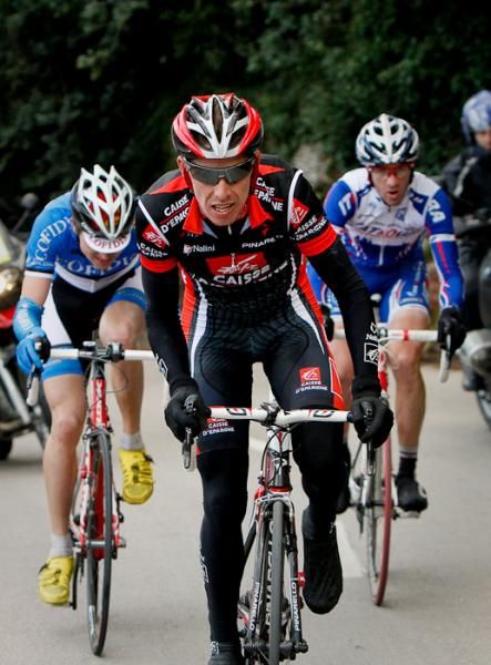 Rui Alberto Costa (Caisse d'Epargne), Rein Taaramae (Cofidis) and local hero Joan Horrach (Katusha) riding on their way to the finish line.