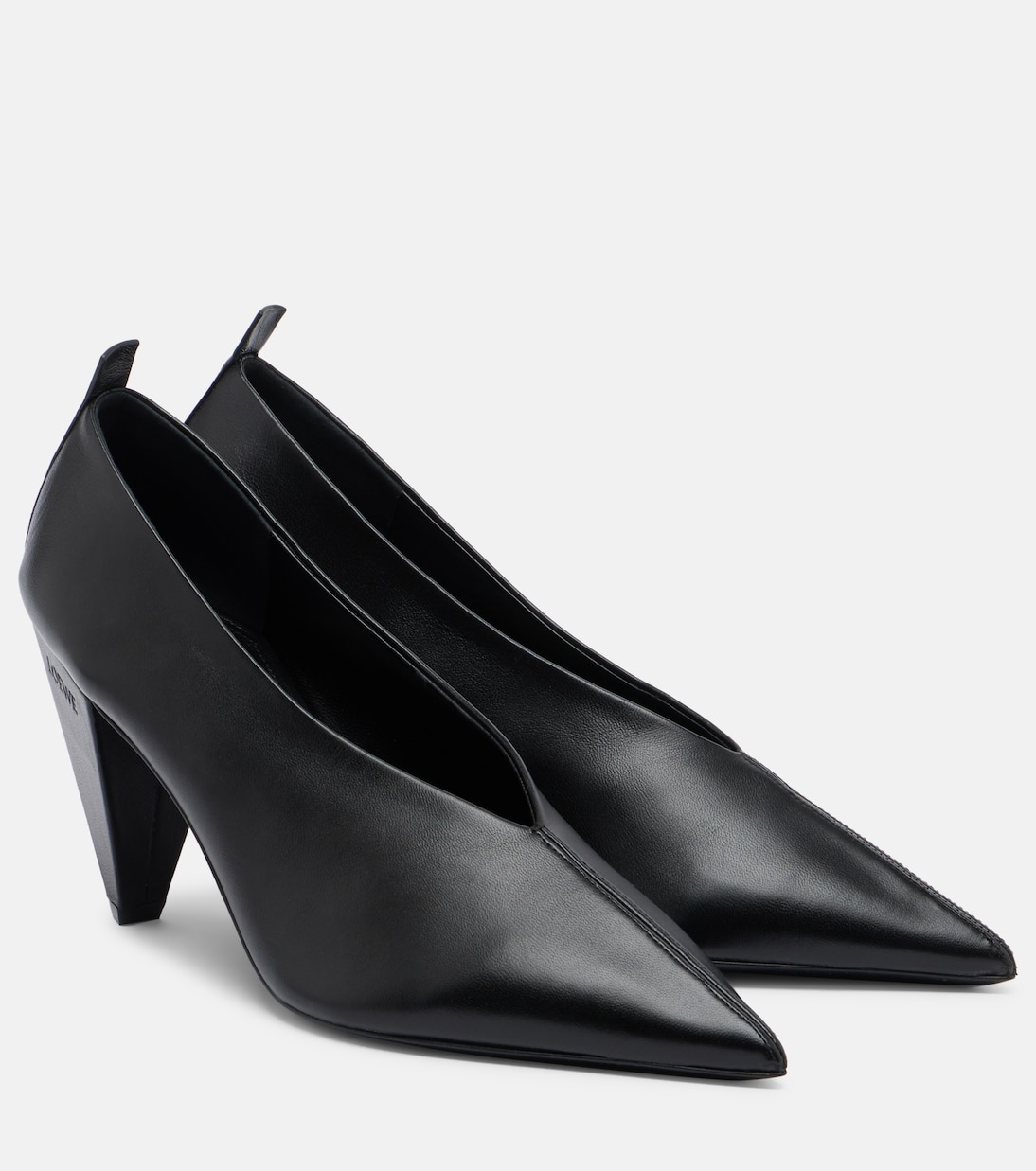 Origami Cubic Leather Pumps in Black - Loewe