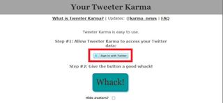a screenshot of Tweeter Karma