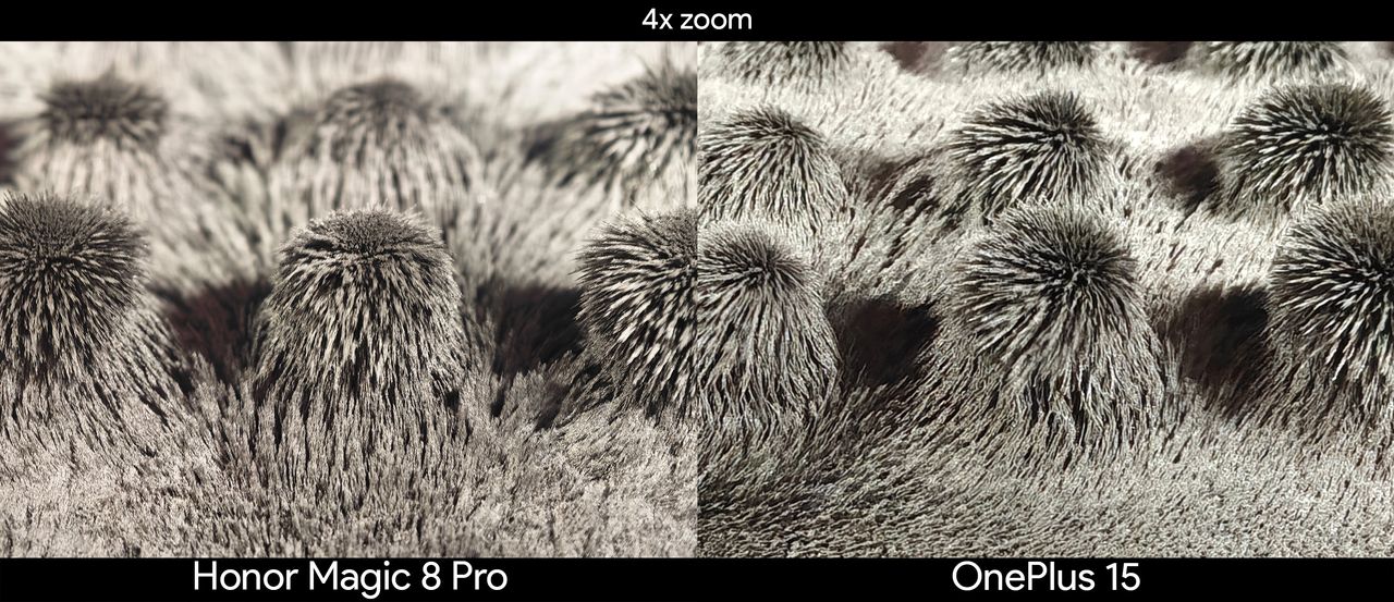 Comparing 4x zoom between the Honor Magic 8 Pro and OnePlus 15 in a science museum