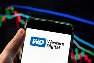 Western Digital logo on a smartphone