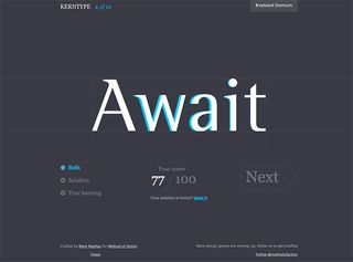 Kerning game Kern Type is also a useful typography app