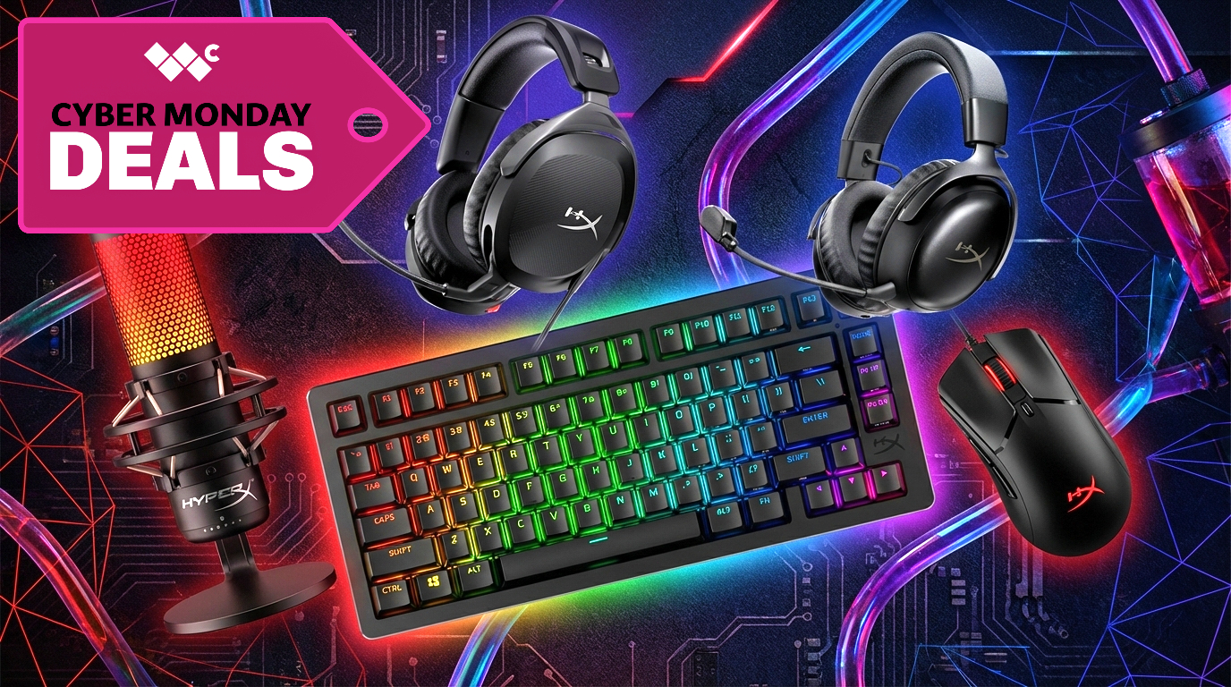 Image of various HyperX accessories for Black Friday and Cyber Monday.