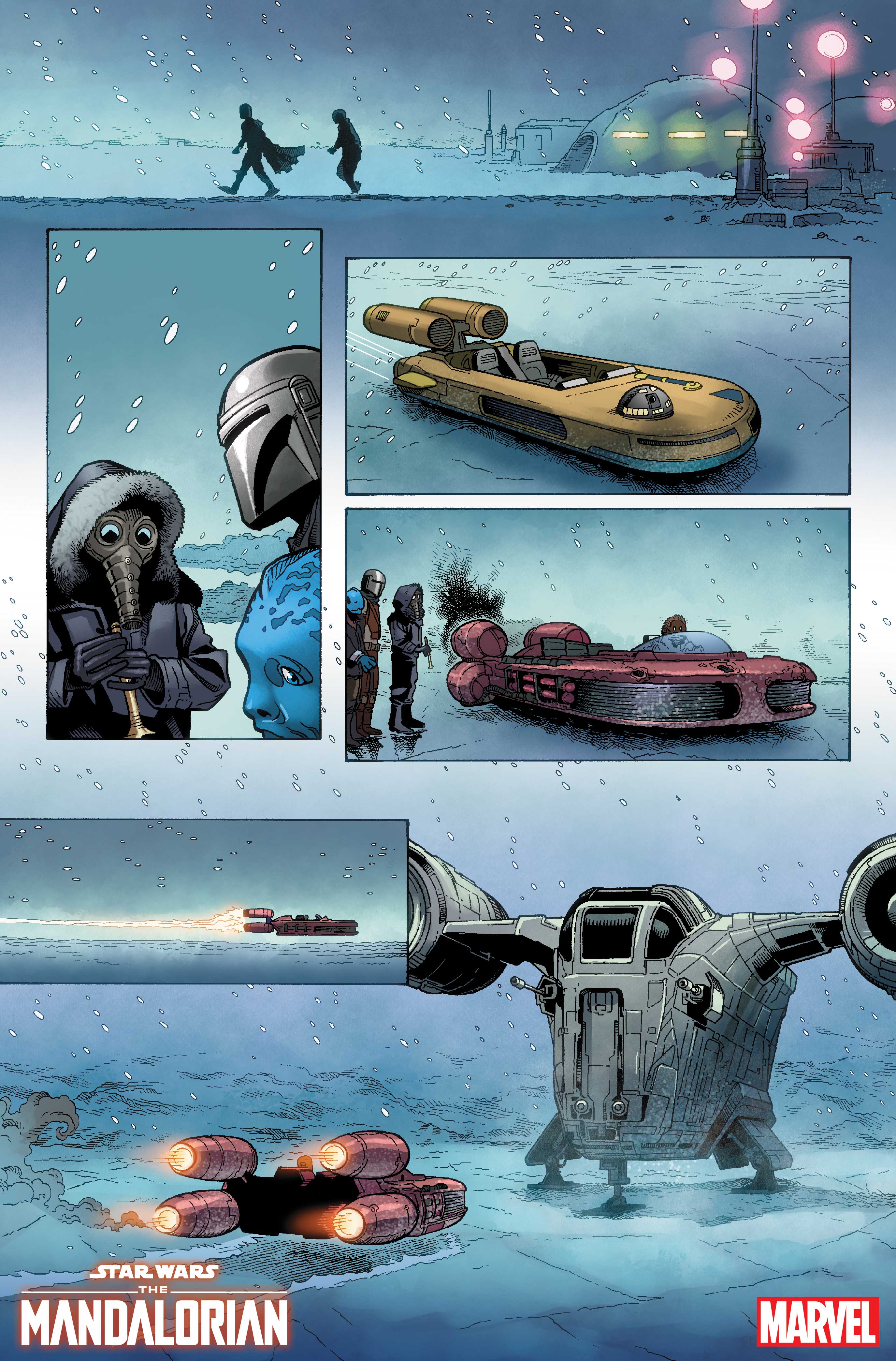 Arte interior de Star Wars: The Mandalorian #1 por Georges Jeanty