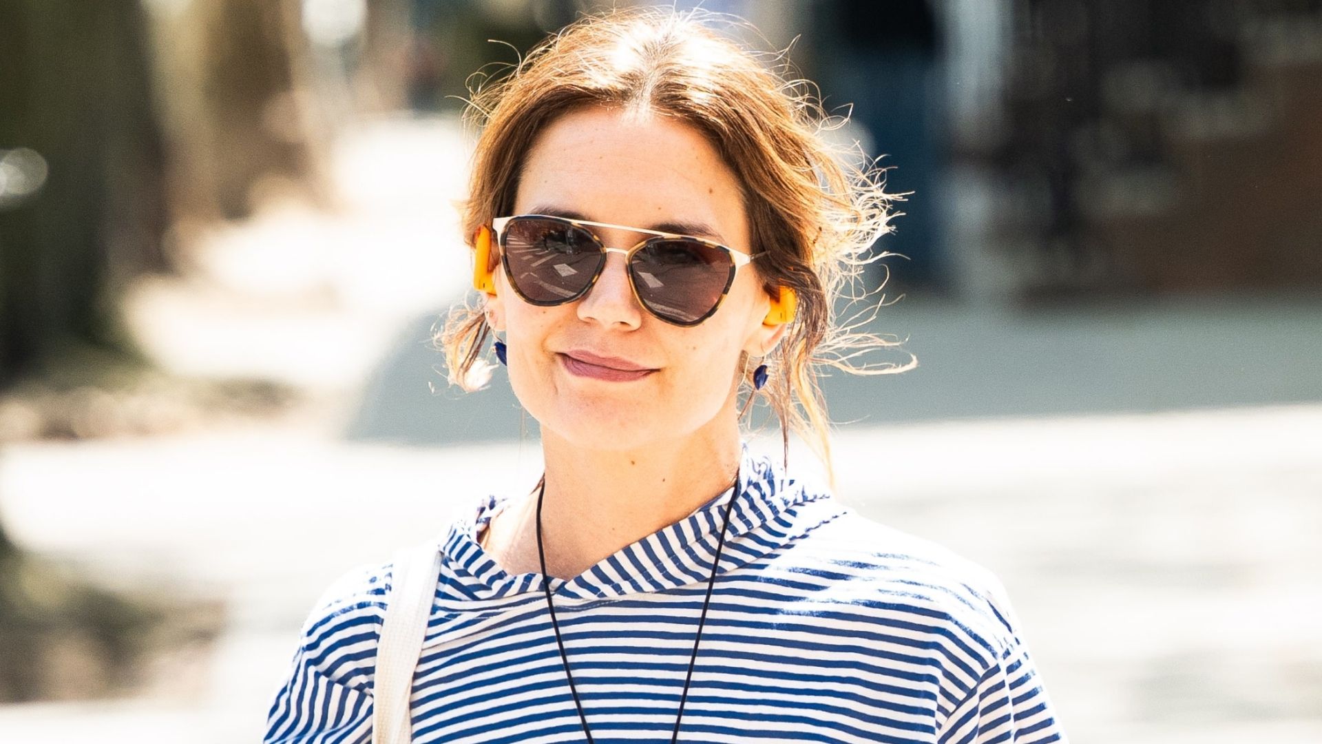 Katie Holmes Brings French Girl Dressing to New York in Breton Stripes and Straight-Leg Jeans