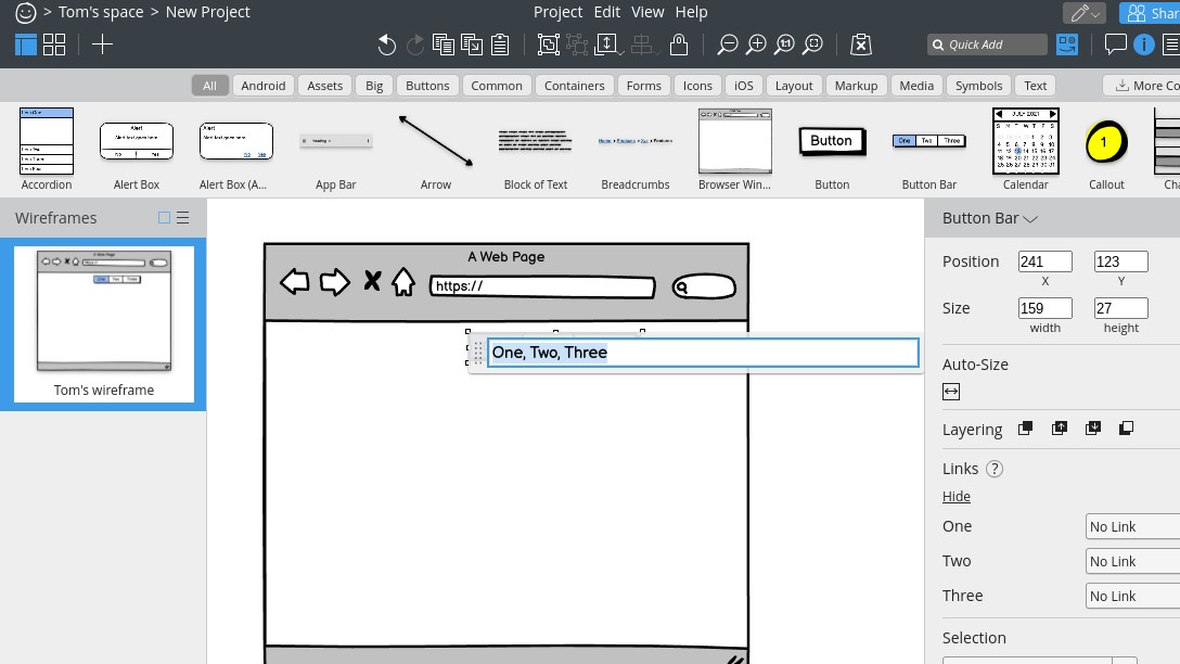 Balsamiq interface