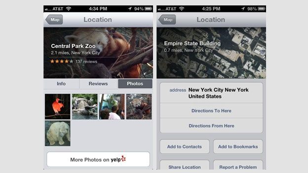 iOS 6 pictures: Yelp
