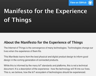 We wrote the Manifesto for the Experience of Things to pool our learning about UX and IoT