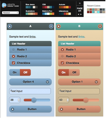 Two themes I created in less than five minutes using Kuler colour schemes