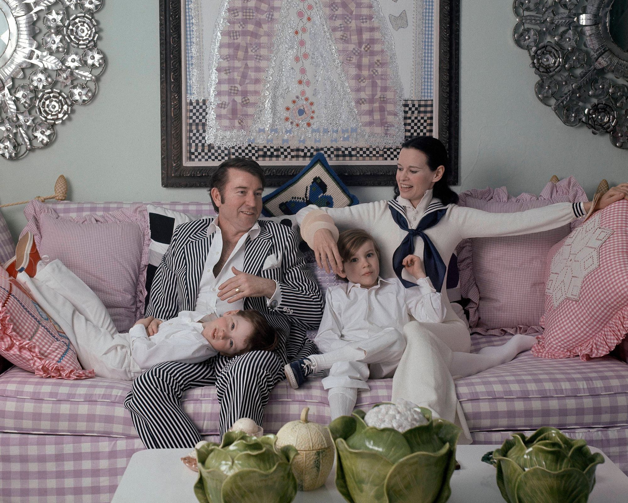 anderson cooper in his pastel pink childhood living room