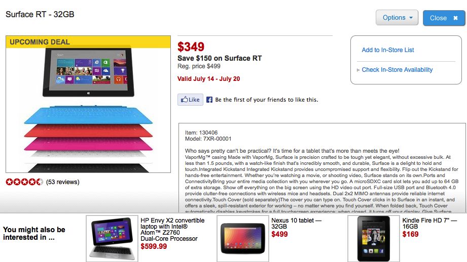 Surface fire sale