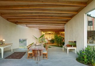 A home with a lush indoor garden