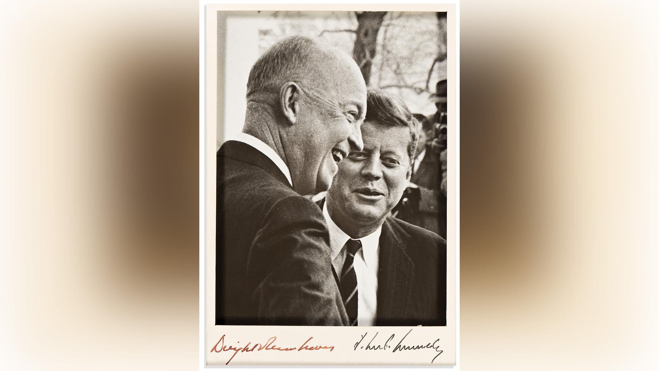 Portrait of Dwight D. Eisenhower and John F. Kennedy.