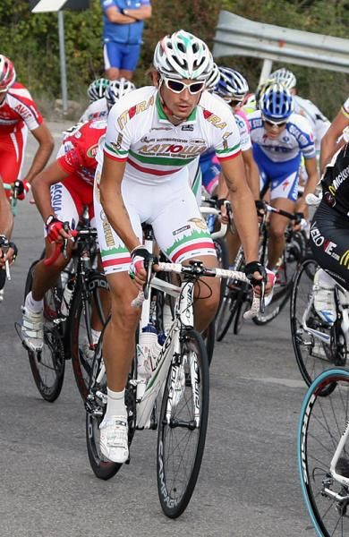 Filippo Pozzato (Katusha) out of the saddle.