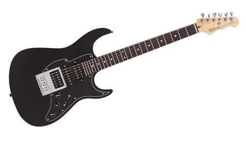 The Fret King Black Label Super-Hybrid attempts to combine single-coil, humbucker and piezo tones in one guitar