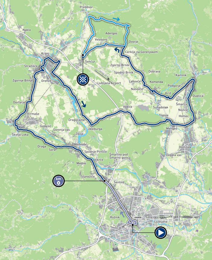 UEC Road European Championships 2026 road race map
