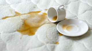 Coffee spillage on a mattress