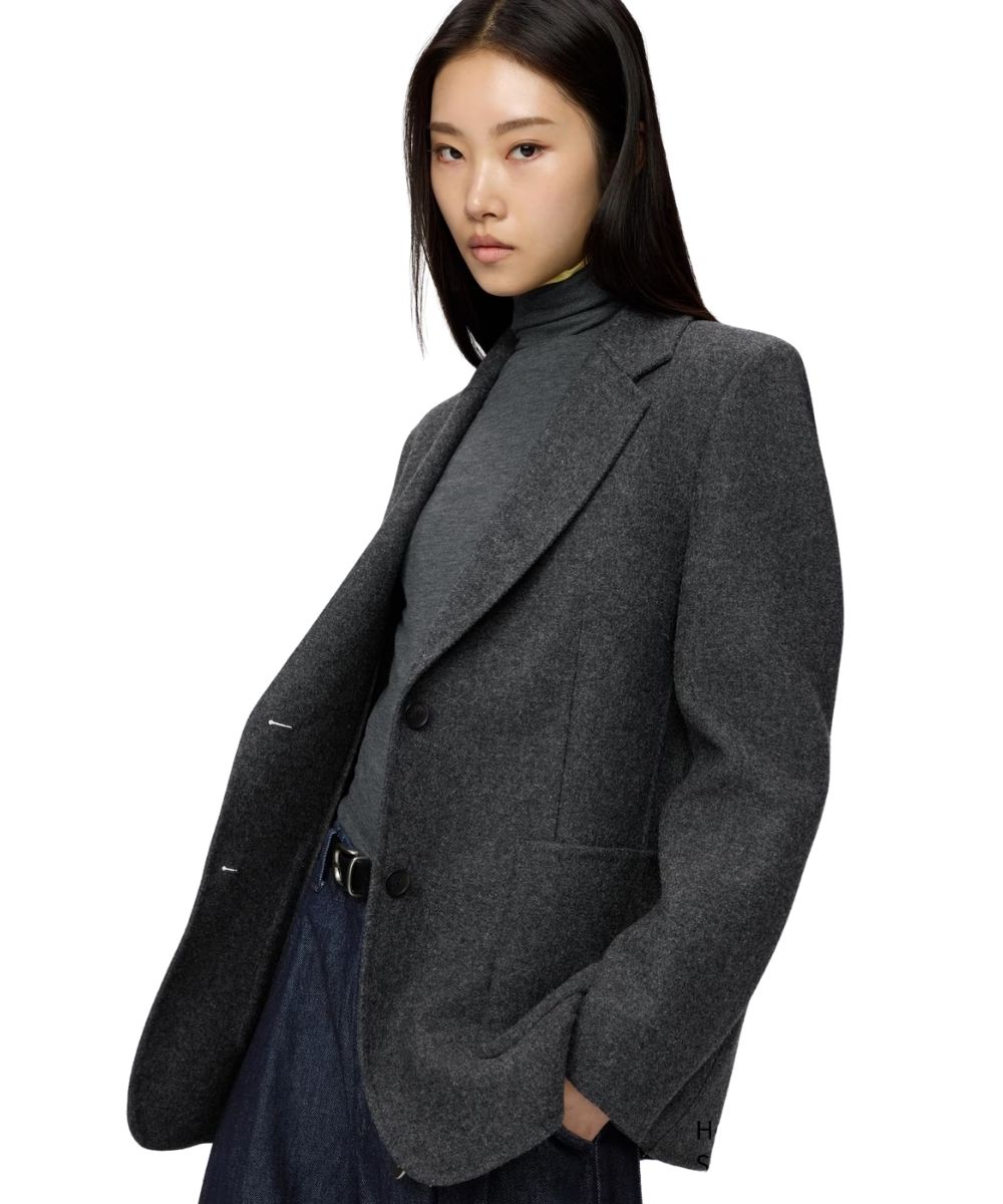 Uniqlo, Double-Faced Wool Blend Tailored Jacket