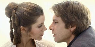 Carrie Fisher and Harrison Ford as Princess Leia and Han Solo