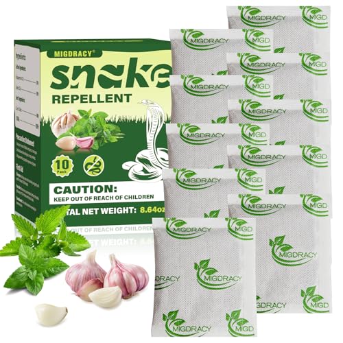Snake Repellent Pouches, 10pcs Peppermint Oil to Repel Snake, Keep Snake Away From Home, Garden, and Vehicle, Indoor and Outdoor Use