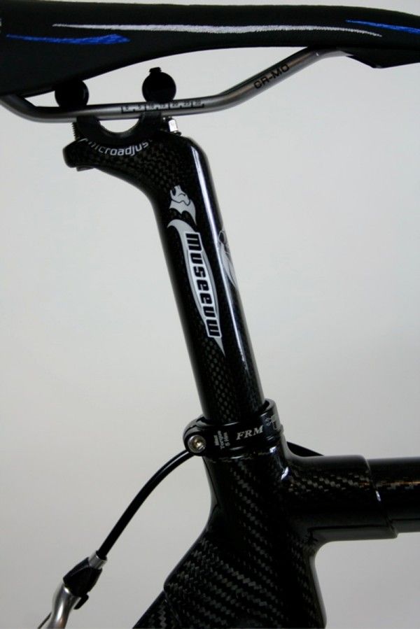 The Museeuw branded seatpost features a micro-adjust clamp to get the saddle just right