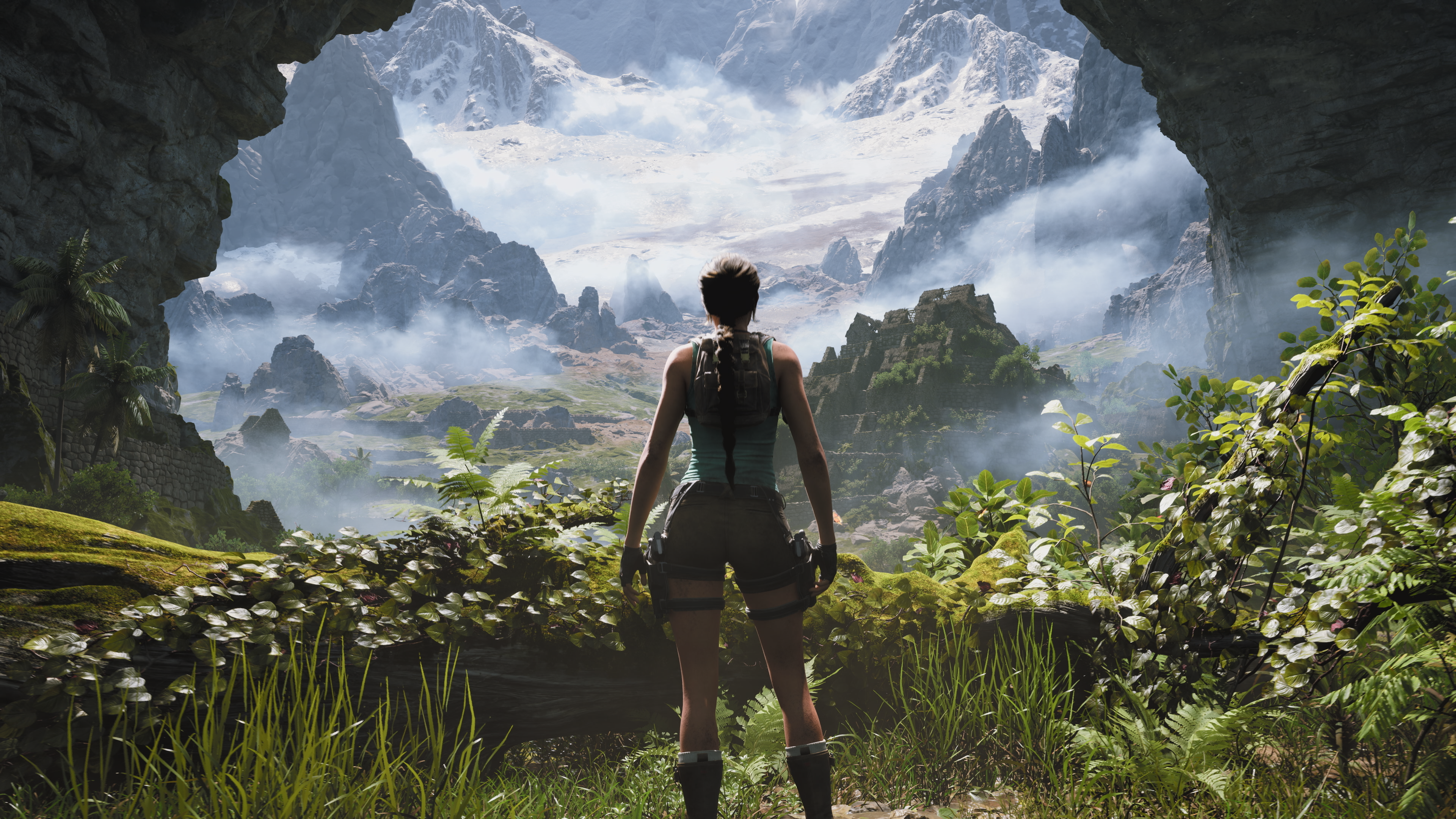 Lara Croft staring out onto a landscape in Tomb Raider: Legacy of Atlantis