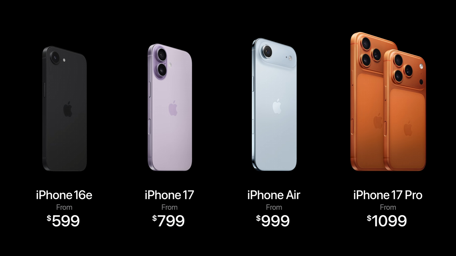 Screenshot from Apple&#039;s September 2025 event