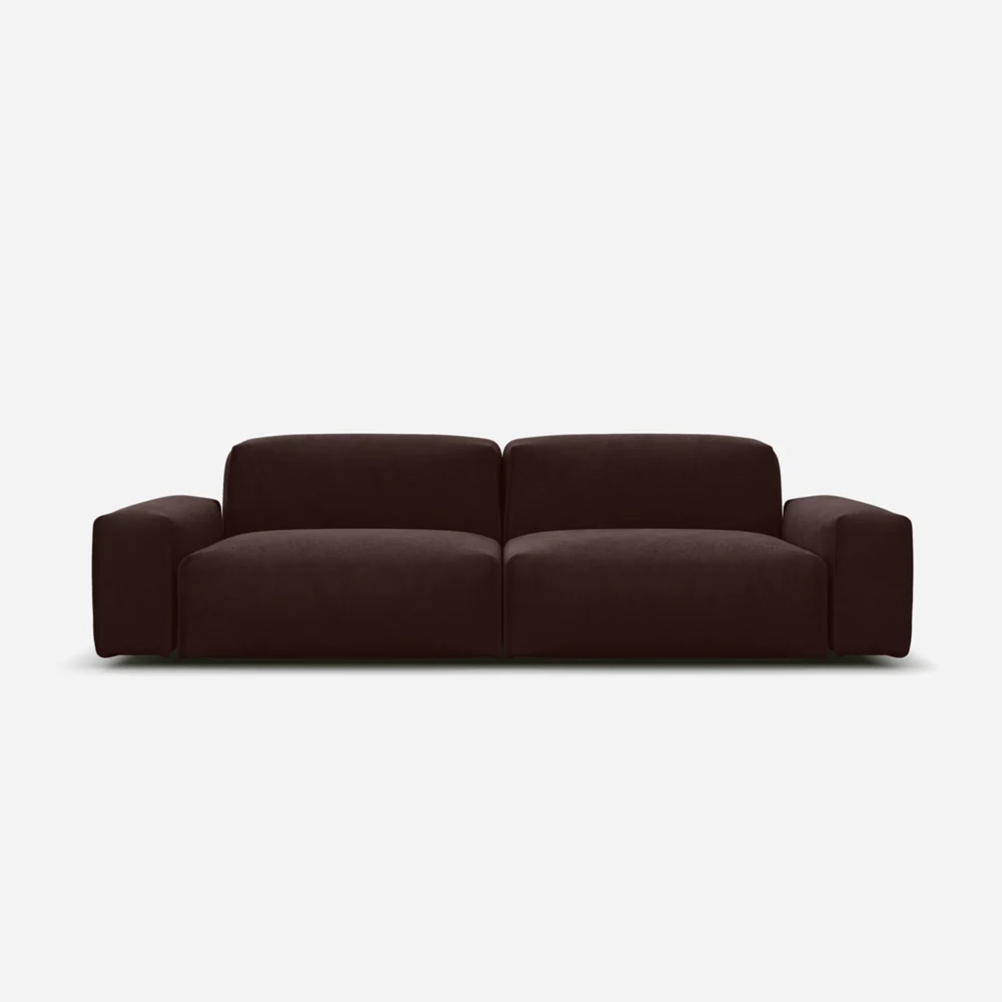 Cozmo Float 3 Seater Sofa in dark brown velvet