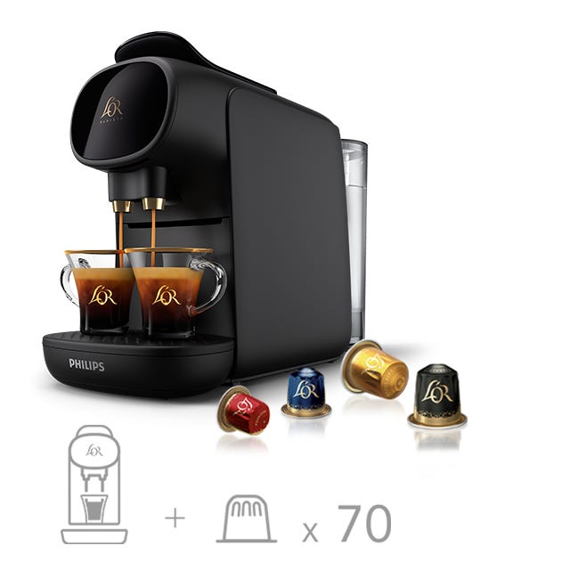 Machine + 70 Free Coffee Capsules - L&amp;amp;apos;or Barista Sublime Piano Noir