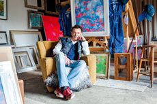 Noted equine artist Jeremy Houghton, who has painted the greats of polo, cavalry and ceremony, in his colour-splashed studio. Photography by Rachel Jones.