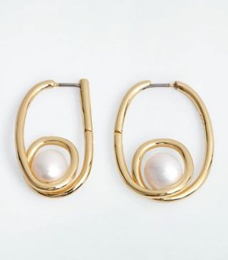 Image of gold and pearl earrings