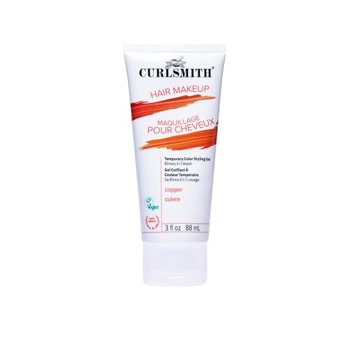 Curlsmith Hair Makeup in Copper - Temporary Hair Color for Curls, Curl Styling Gel With Color, for All Curl Types, Vegan &amp;amp; Cruelty Free (3 Oz)