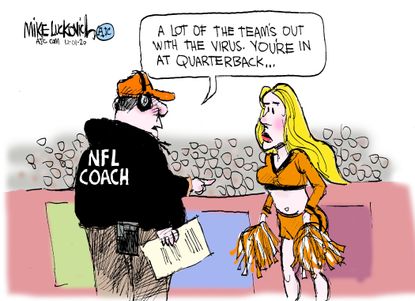Editorial Cartoon U.S. NFL Covid Denver Broncos