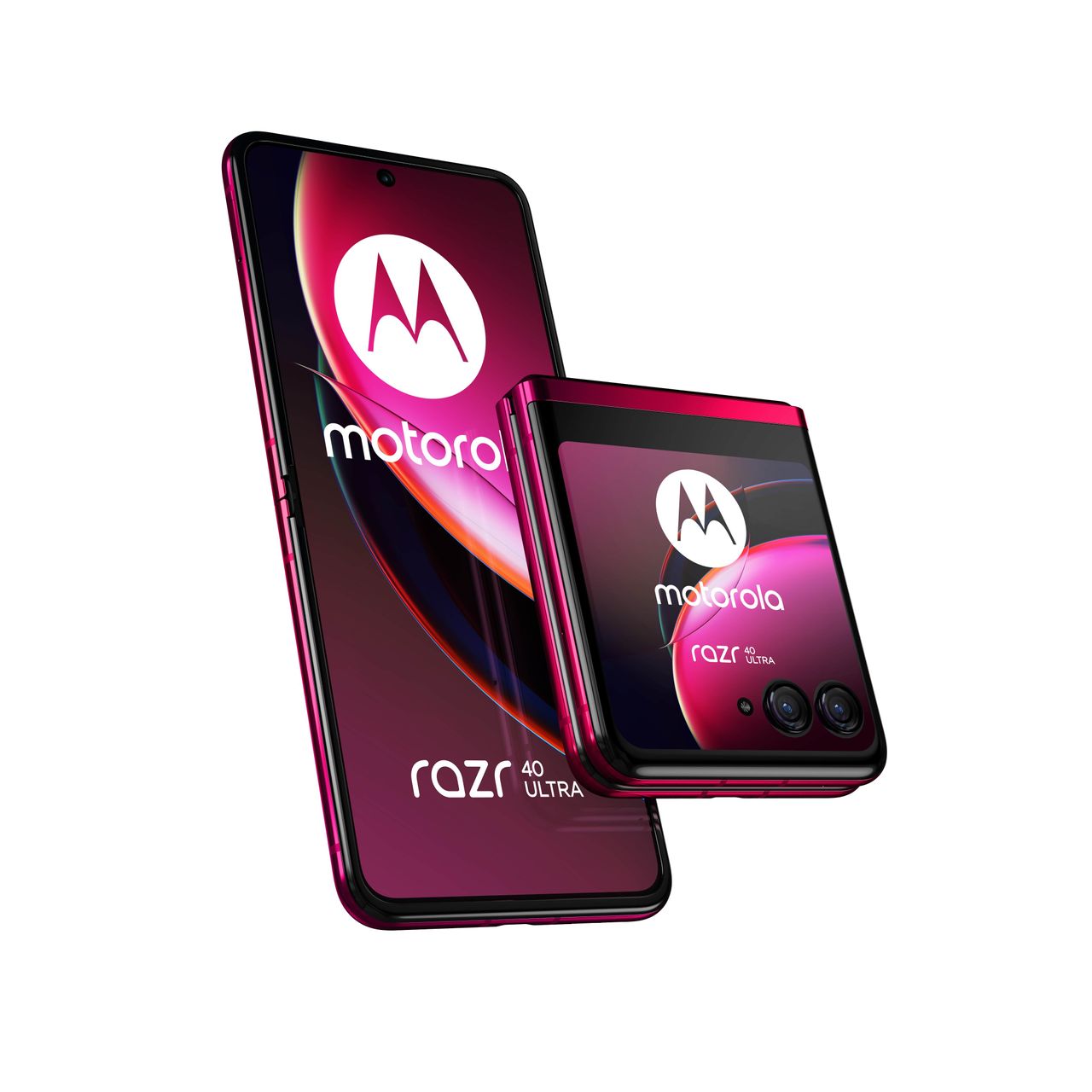 The Motorola Razr 40 Ultra on a white background