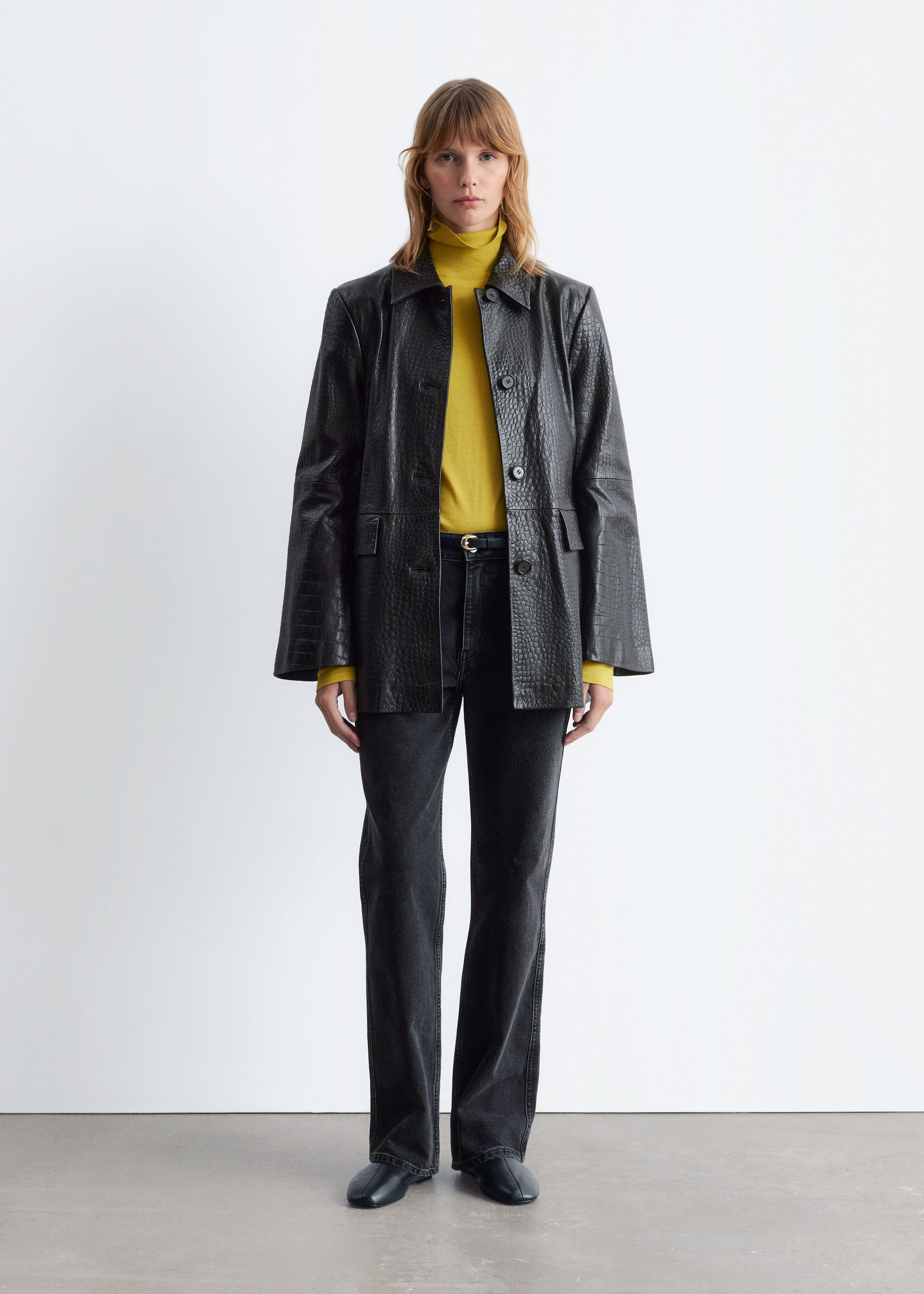 High-Waist Straight-Leg Jeans