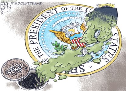 Political cartoon U.S. Trump Mika Brezinski disrespect presidency