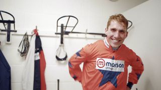 Harry Cobden prepares to ride Bravemansgame in the King George Chase 2023 at Kempton