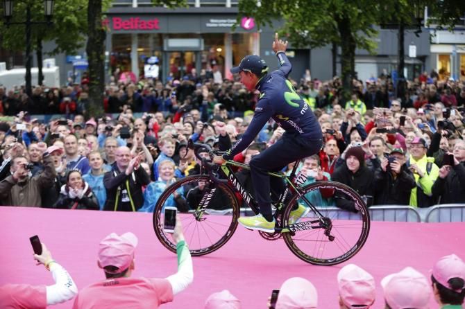 Nairo Quintana (Movistar) rides on stage