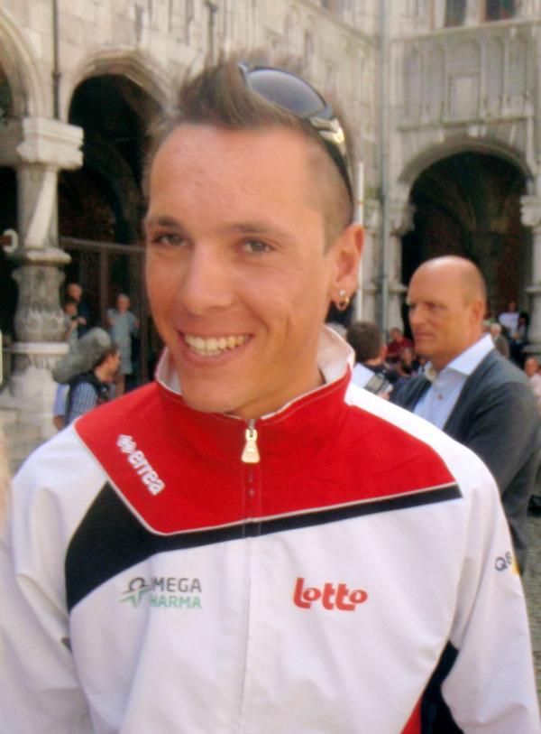 Winners are grinners: Philippe Gilbert (Omega Pharma-Lotto) was looking relaxed on the eve of Li&egrave;ge-Bastogne-Li&egrave;ge