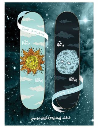 Skateboard designs: Sun and Moon