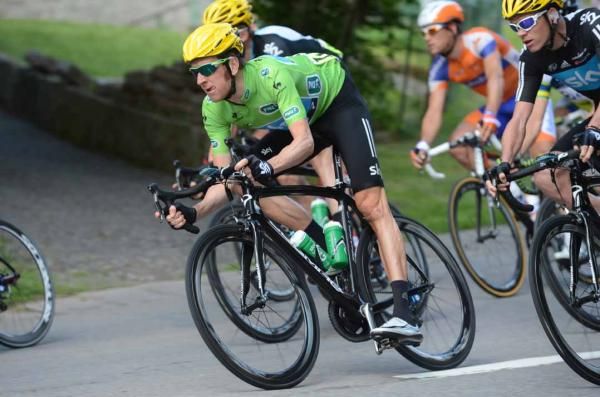 Bradley Wiggins (Sky) was well-placed all day.