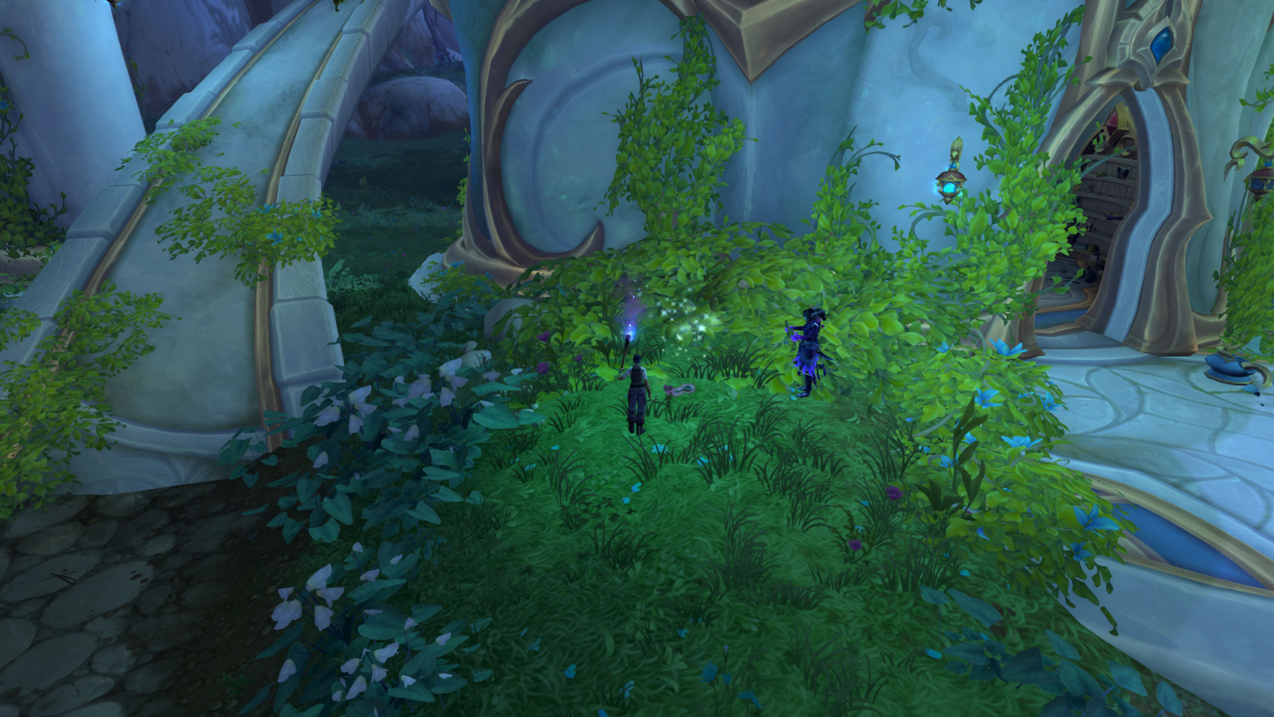 WoW triple-locked safebox: A scenic shot of where you'll find the Battered Key in the Eversong Woods.