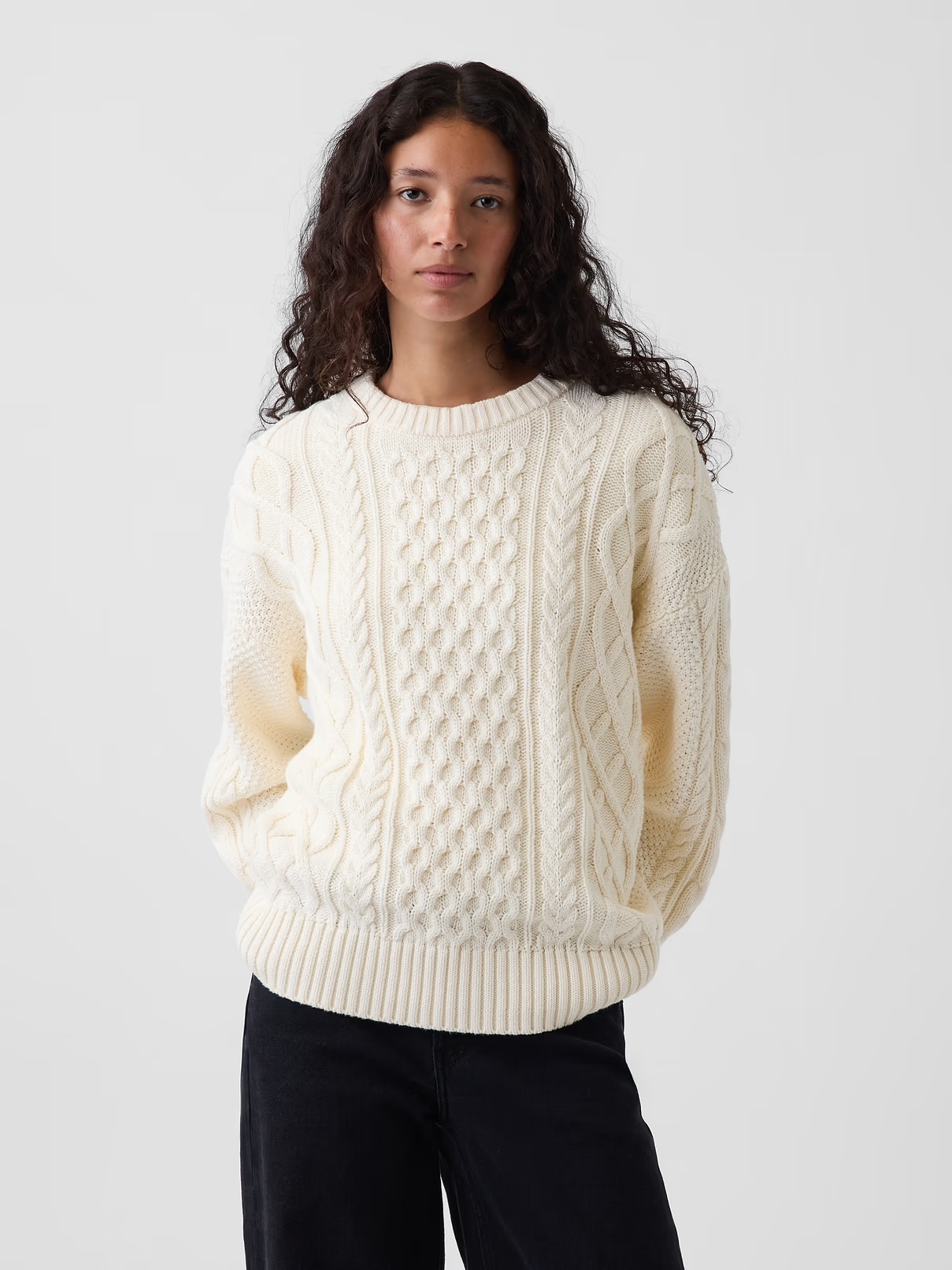 Gap, 100% Cotton Cable-Knit Oversized Sweater