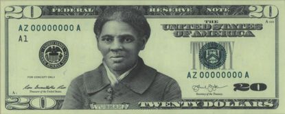 A preliminary $20 bill design featuring Harriet Tubman.
