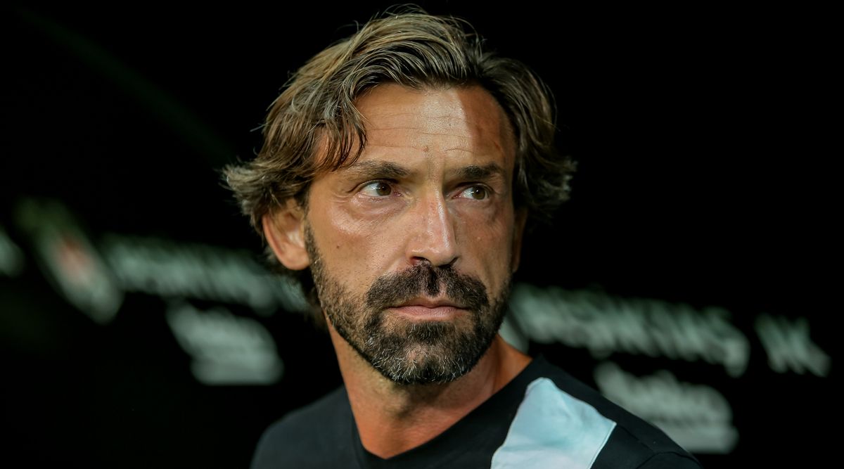 Fatih Karagumruk head coach Andrea Pirlo looks on during the Turkish Super Lig match between Besiktas and Fatih Karagumruk on 21 August, 2022 at Vodafone Park in Istanbul, Turkey.