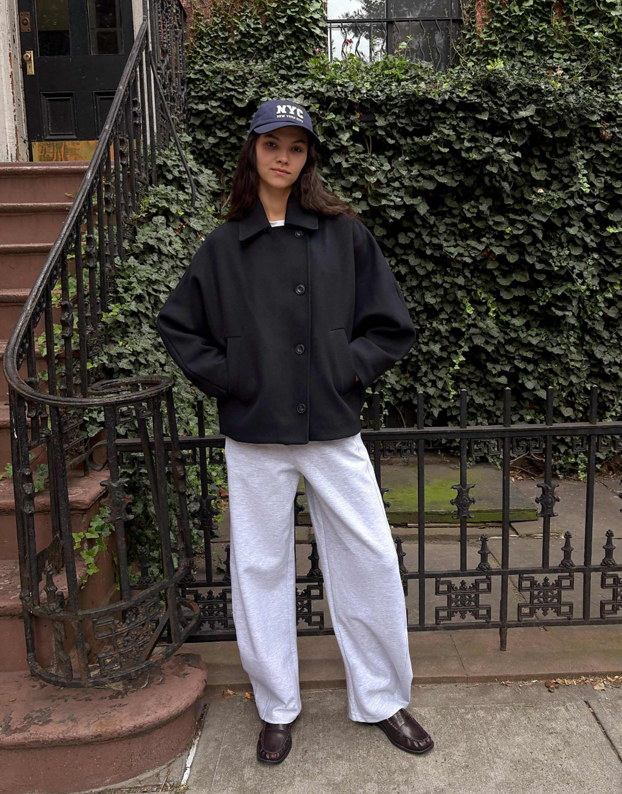 Bershka Felt Texture Jacket With Batwing Sleeves in Blue