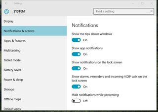 Windows 10 notifications