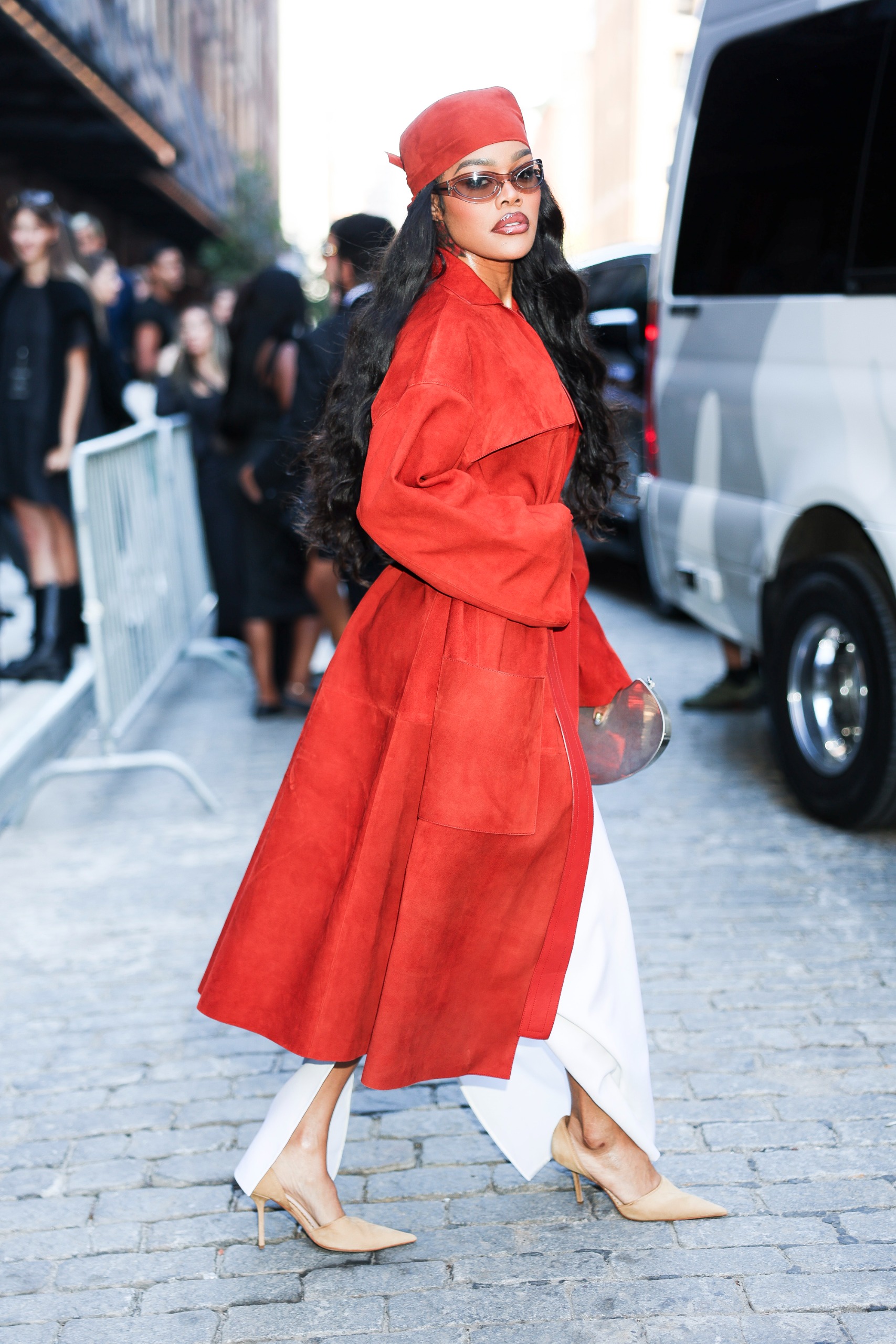 Teyana Taylor#039;s celebrity look at the Calvin Klein New York Fashion Week show