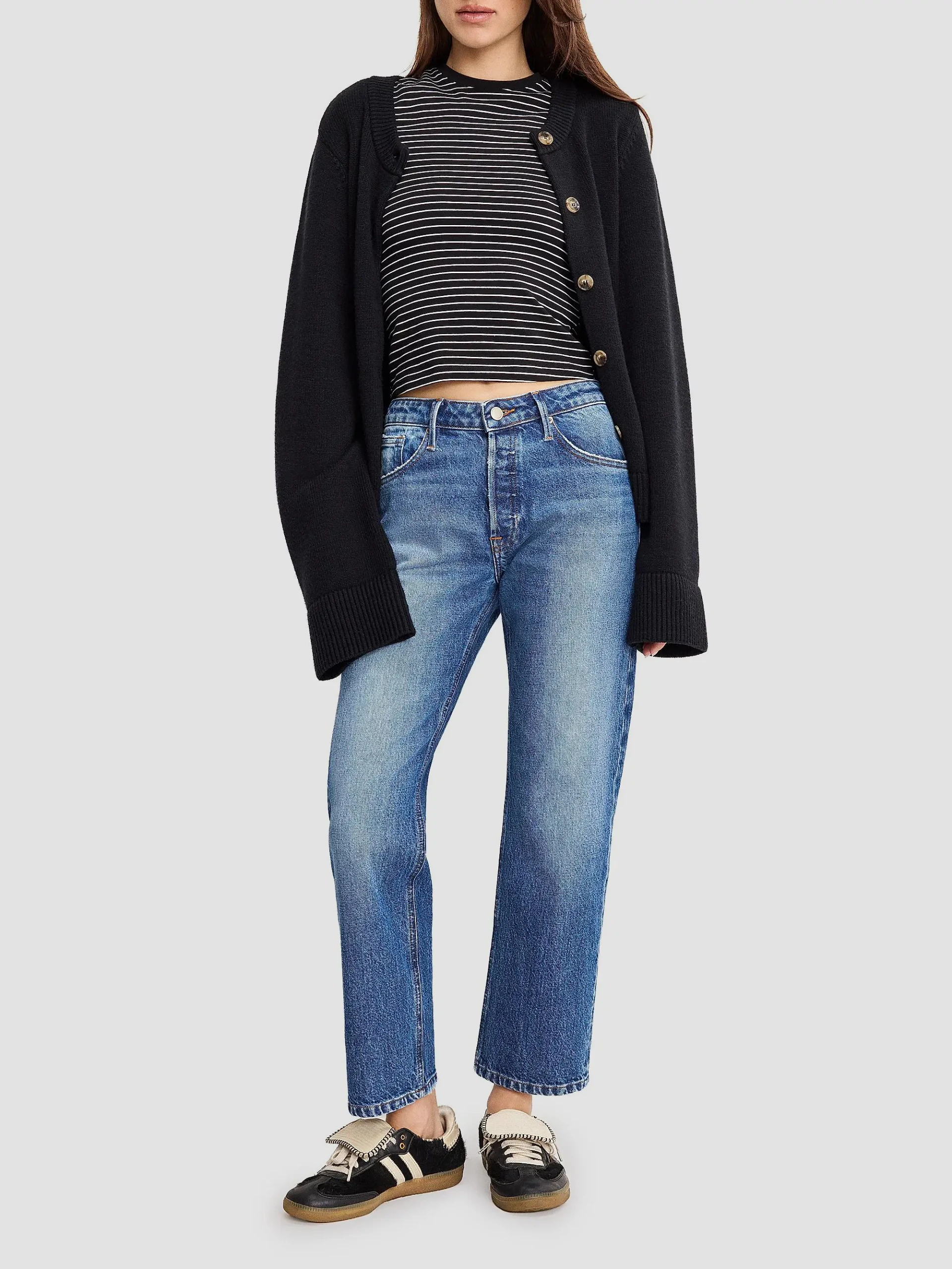 Straight-Leg Ankle-Length Jeans