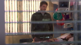 Andy Dwyer visiting April at the hospital in Parks and Rec